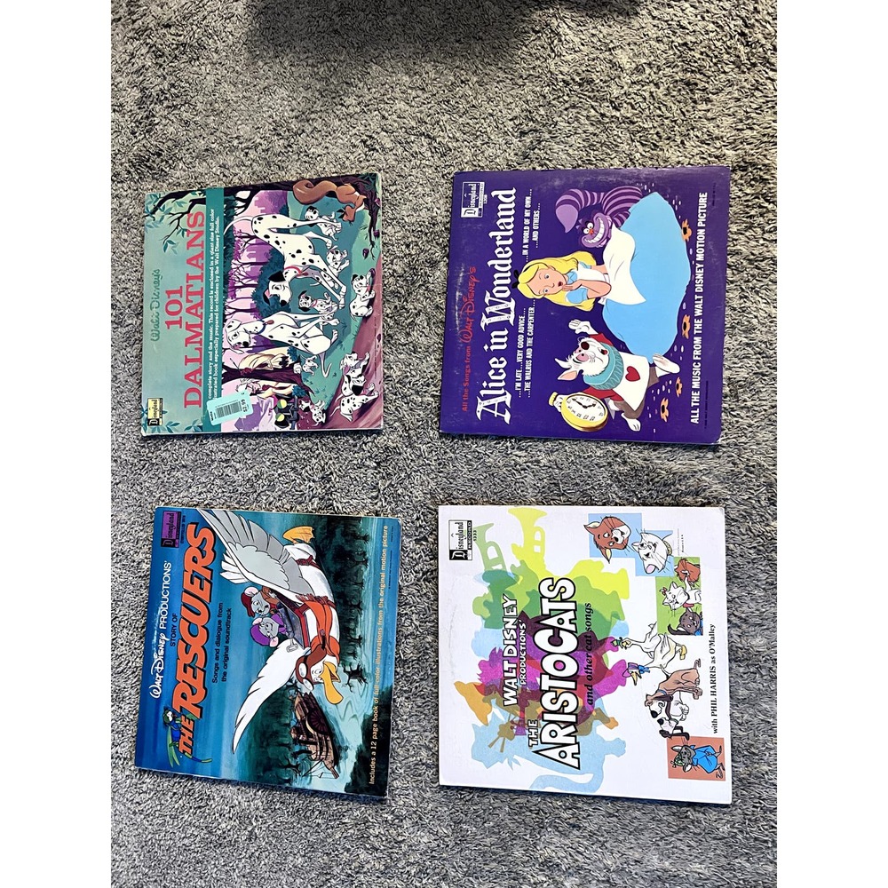 Vintage Children's Disney LP Vinyl Records Lot of 4
